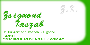 zsigmond kaszab business card